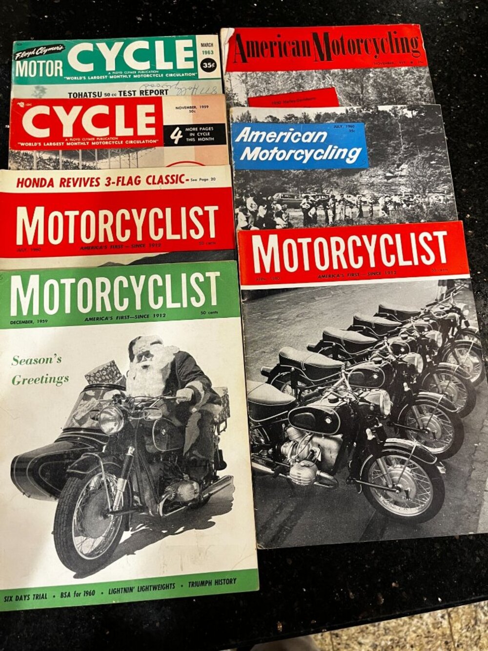 Lot 7 1950s-60s Motorcyclist Cycle Magazine Harley Vintage